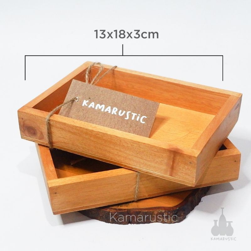 WOODEN STORAGE BOX / TATAKAN KAYU AESTHETIC / FRAME KAYU / KOTAK SKINCARE