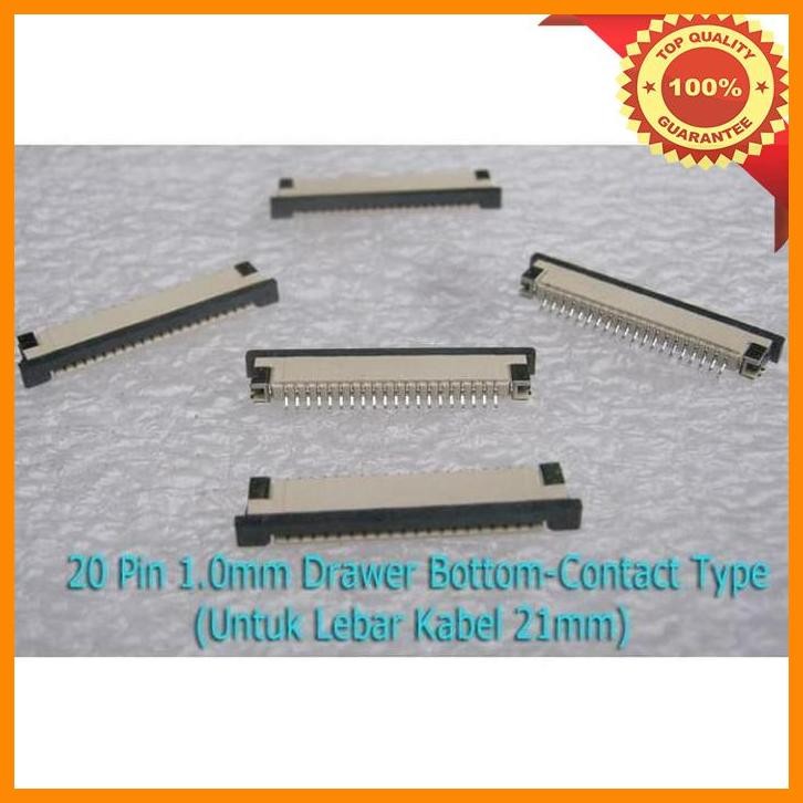 [MCS] SOKET/KONEKTOR FLEXI FFC FPC 20 PIN 1.0MM DRAWER BOTTOM-CONTACT TYPE