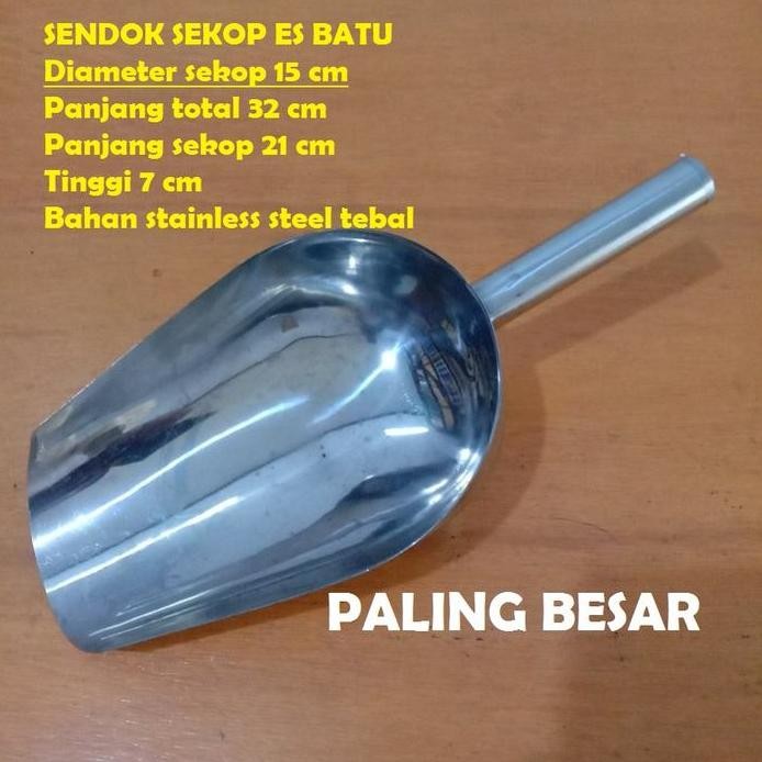 

Terlaris Sekop Es Batu / Sendok Tepung, Beras, Dln. Stainless Ukuran Besar Diameter 15 Cm - 6 Cm Serbaguna Tahan Lama