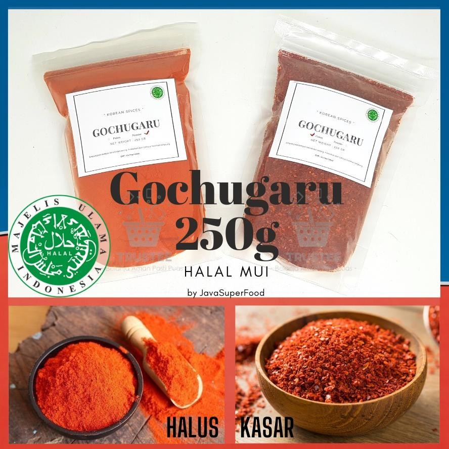 

iQ45 Up15 Gochugaru HALAL MUI/ Bubuk Cabe Cabai Red Pepper Powder Korea - Kasar & Halus Gochukaru 250 Gr Viral Berkualitas