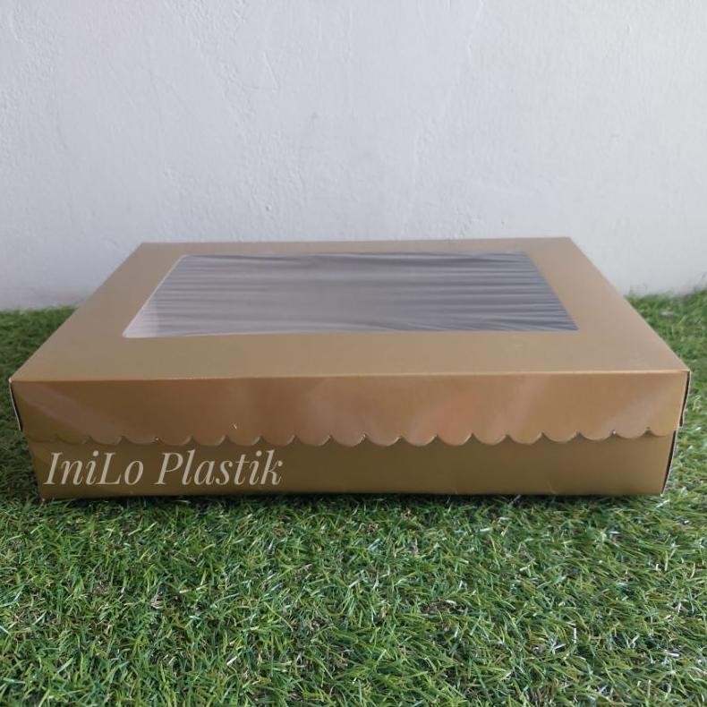

Gha-68 Nld-1419 @10Pcs Box / Dus / Kotak Kue Hampers Emas Gold 22X32X7 Cm / Dus Gold Km Kaca Murah