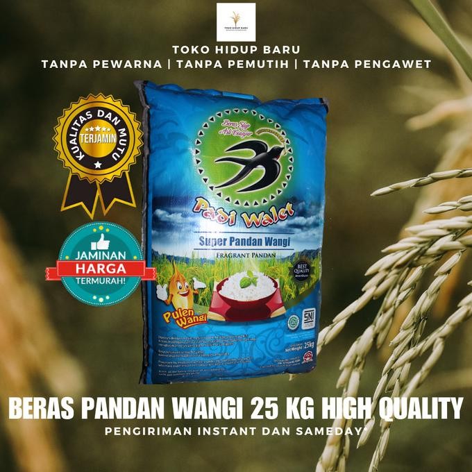 

Beras Pandan Wangi Cianjur Walet Biru 25 Kg Super Original Dan Terlaris