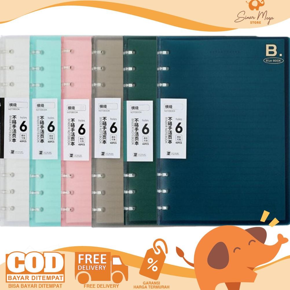 

ZX41 UFO-2025 Soft Cover 6 Ring Slim File Binder B5 / Binder Tipis Loose Leaf 6 Lubang Murah Termurah Terlaris