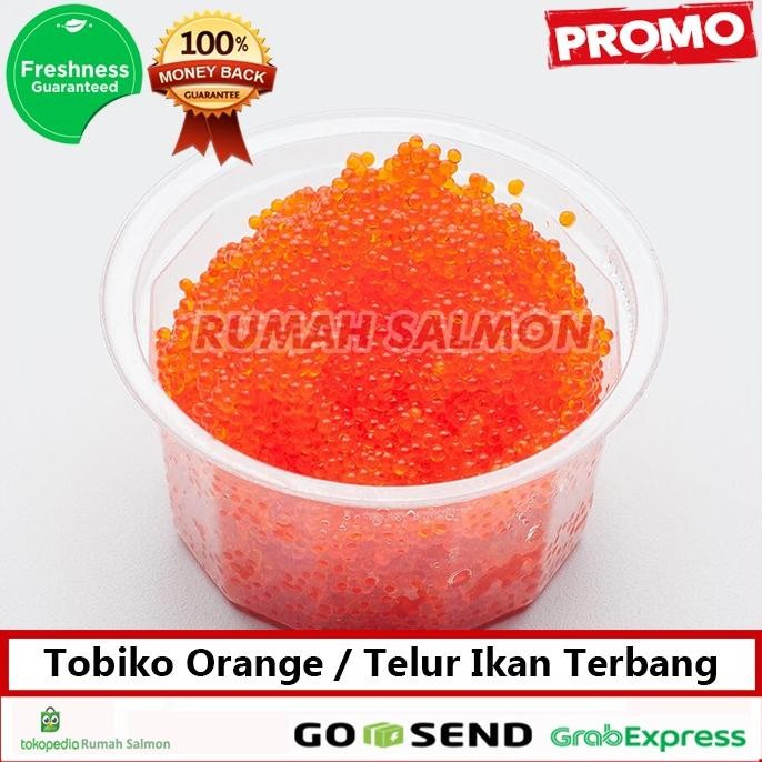 

Terlaris Tobiko Segar 250Gr / Telur Telor Ikan Terbang Fresh / Tobiko Orange