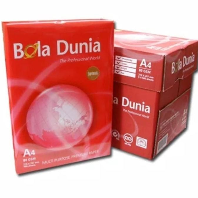 

BEBAS ONGKIR - Kertas Hvs A4 80gr Bola Dunia per dus