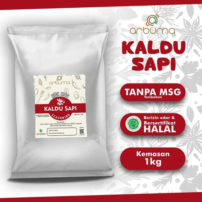 

Terbaru ARBUMA Seasoning Kaldu Sapi Non MSG 1Kg Halal Bumbu Masak Dapur Bubuk Instan Tabur Premium bumbu dapur Masakan