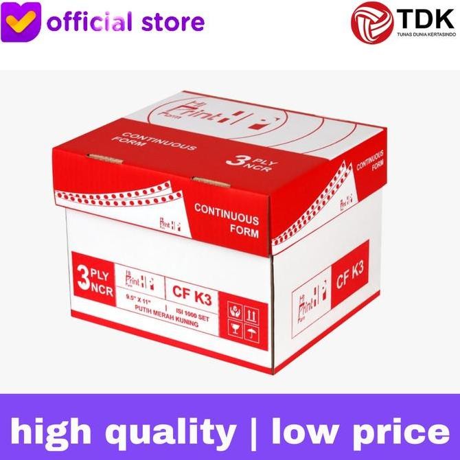 

BEBAS ONGKIR - Continuous Form Hi Print 9.5 x 11 3 Ply
