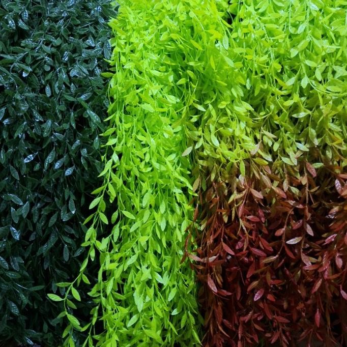 daun hias dekorasi rambat plastik sulur hiasan pagar dinding tembok