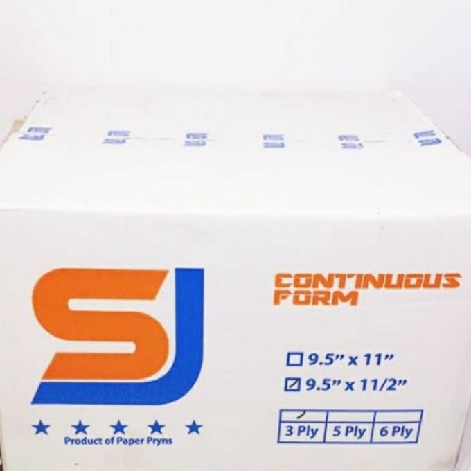 

NEW kertas continuous form 3 ply 9.5X11/2 SJ STANDAR
