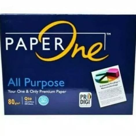 

BEBAS ONGKIR - KERTAS HVS PAPER ONE QTO 80 gr PER DUS