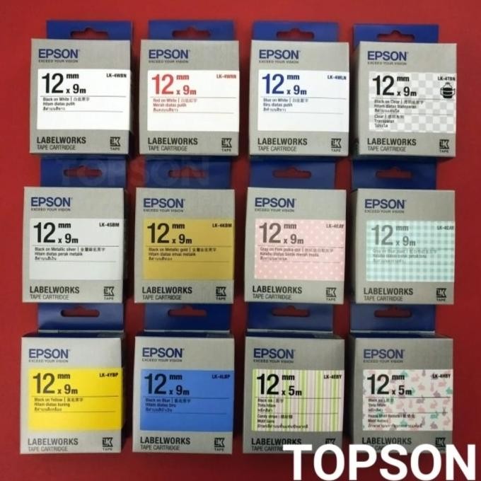 

TERMURAH - Epson LabelWorks 12mm | 9 meter | Label Tape Cartridge