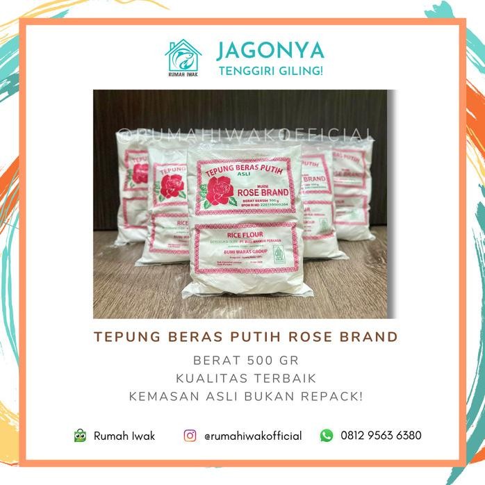 

Terlaris Tepung Beras Putih Asli Murni Rose Brand Kemasan 500 Gram / Rice Flour