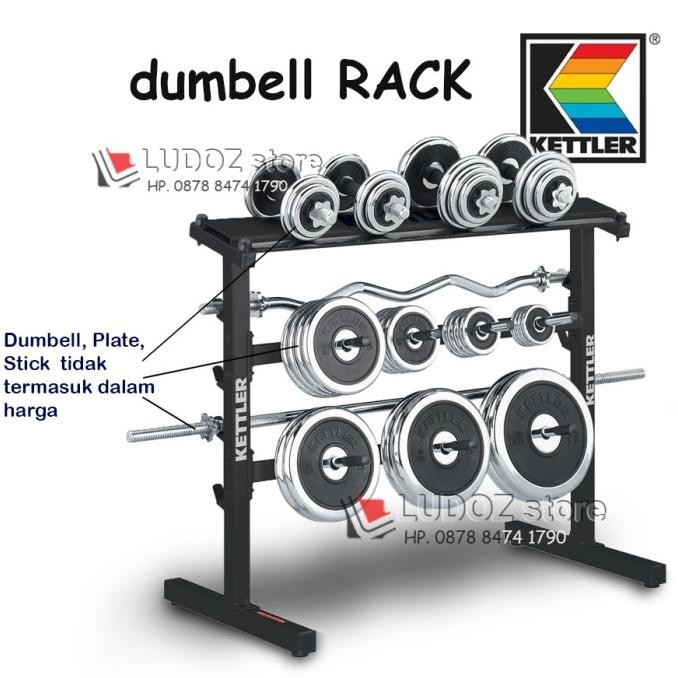Promo Kettler Rak Dumbell Barbell Rack Tempat Plat Stik Plate Stick Beban