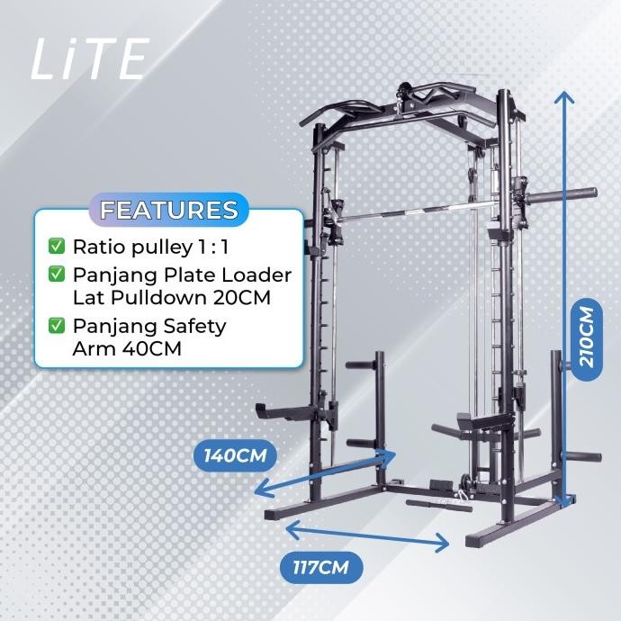 Promo Magnus Gym Smith Half Rack - Machine Only Tanpa Barbell,Plate Dan Bench