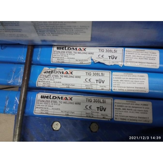 Kawat Las Tig Argon Weldmax Wmt-308Lsi Dia. 1,6Mm - Aws Er 308Lsi New Stok