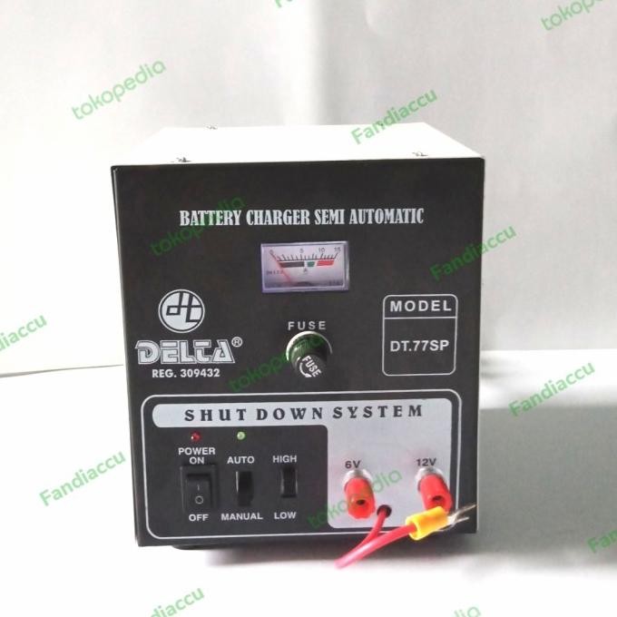 Murah Charger Accu / Aki Merk Delta Dt 77 Sp Semi Automatic Aki Motor Mobil