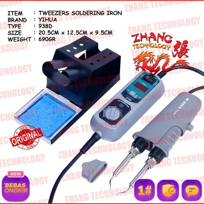 Solder Yihua 938D 938 D Hot Twezzer Solder Jepit Soldering Iron Bga New Stok