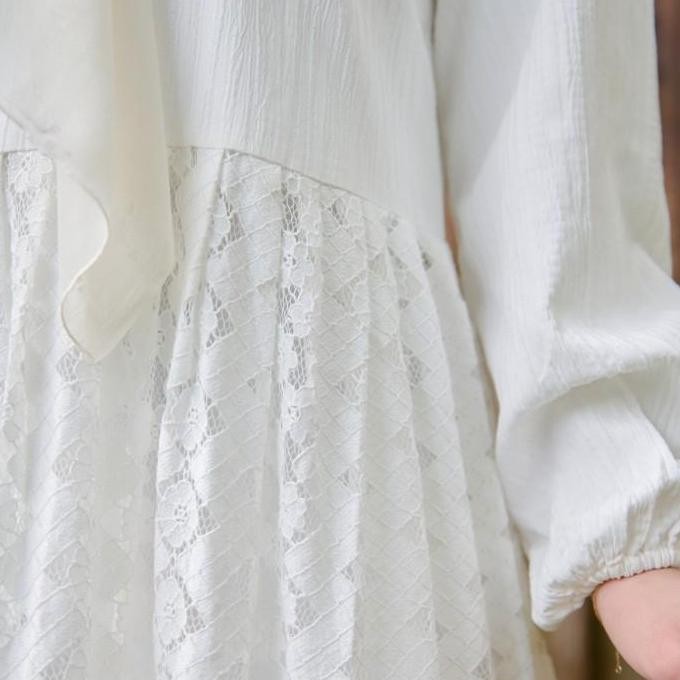 ZM Zaskia Mecca - Arliva Midi Dress Gamis Muslim Wanita - White Series - Binar Samudra