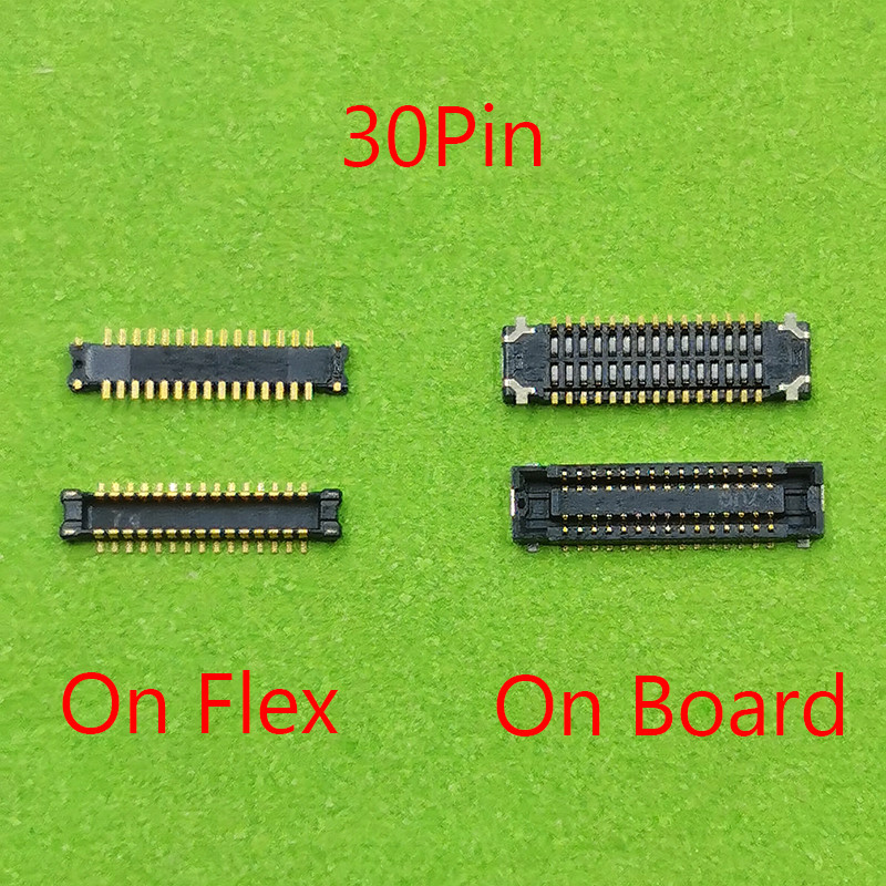 2 pcs 30 Pin LCD Display FPC Konektor Pada Papan Kabel Flex Untuk Huawei Nova 2 Lite / Nikmati 8 / Y