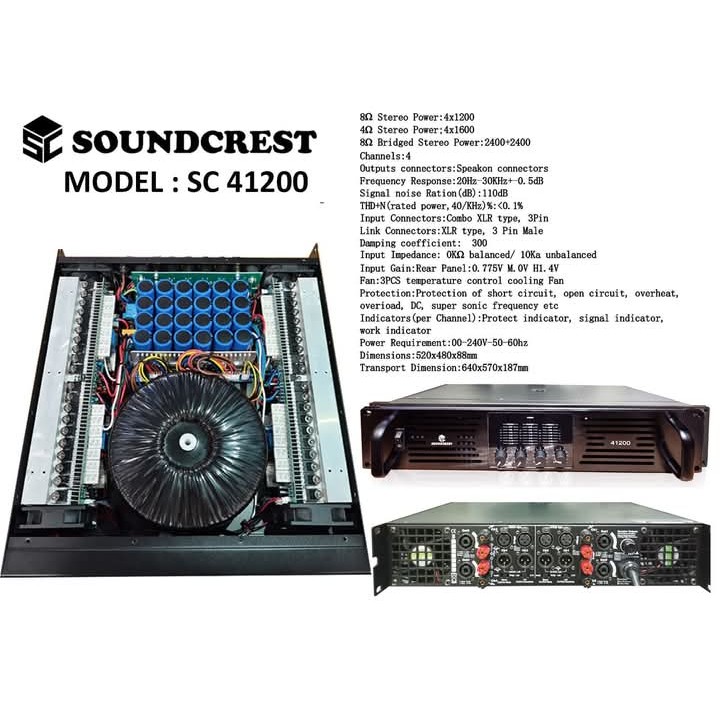 Power Amplifier Soundcrest SC 41200 Power 4ch soundcrest SC41200 Class H