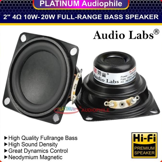 Asli Speaker Full range Bass 2 Inch 4 ohm 20W Speker 2" Fullrange Neodymium Magnet Audiolabs DL-2004