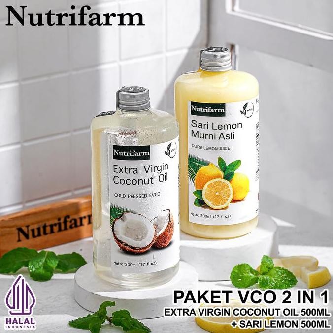 

EXP LAMA NUTRIFARM PAKET EXTRA VIRGIN COCONUT OIL 500ML DAN SARI LEMON 500ML