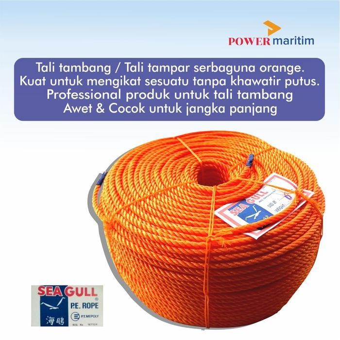 

Tali Tambang Roll Orange Sea Gull 6 Mm Dan 8 Mm Original Dan Terpercaya
