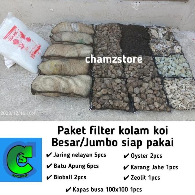 siap kirim jumbo paket media filter kolam koi besar siap pakai / media filter koi