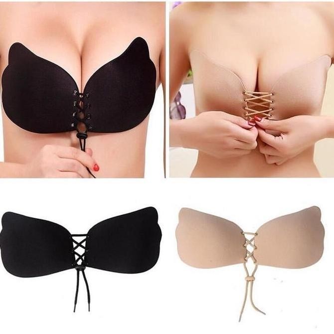 BRA BH WANITA SILICON ANGLE WINGS BRA TANPA TALI INVISIBLE BRA BEHA BACKLESS TEMPEL REKAT SILIKON AN
