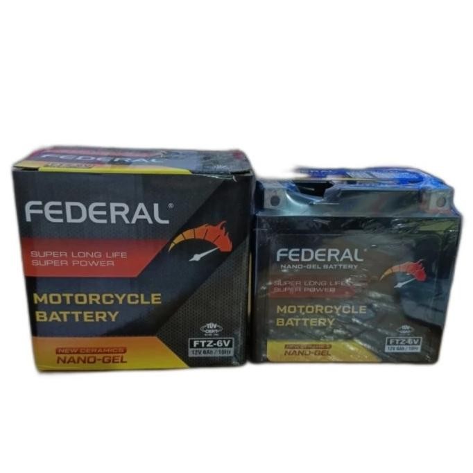 Federal Ftz6S Aki Kering Motor N-Max 150/Satria Fu/Gsr150/Gsr 150 R Baik