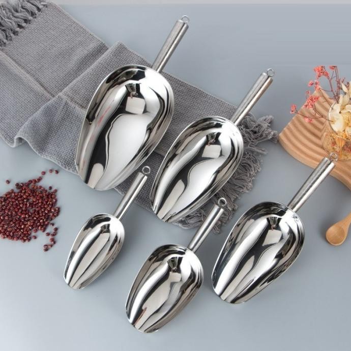 

Terlaris Sendok Es Batu Skop Serokan Sekop Es Tepung Gula Batu Beras Biji Bijian Kacang Stainless Steel