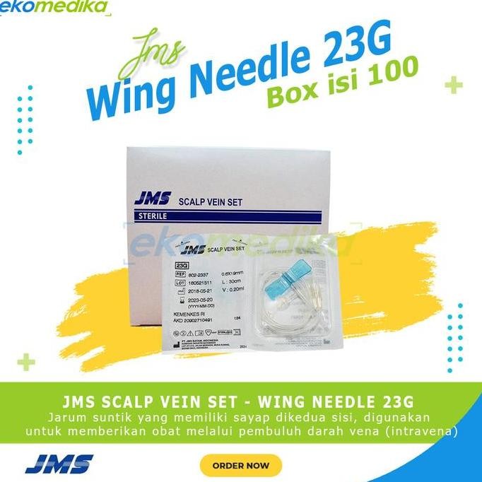 baru jms wing needle 23g / scalp vein set 23g - wing infusion set