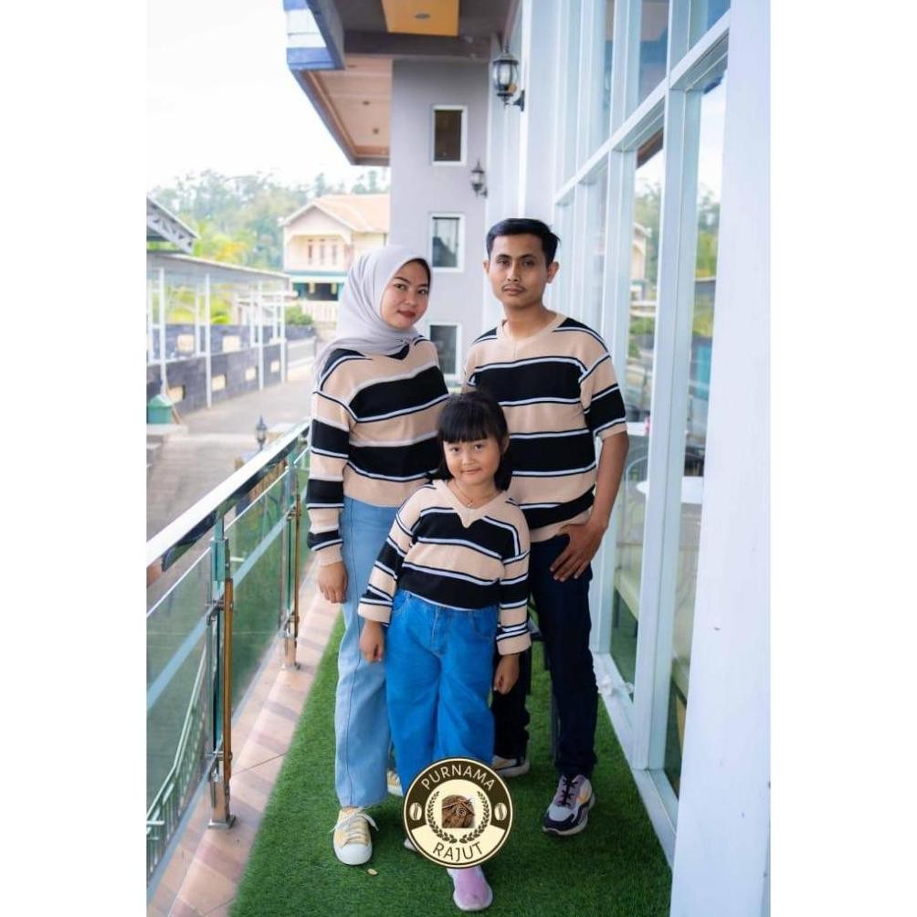 yl-24 wes-24 Rajut Couple Keluarga Ayah Ibu Anak STRIPE Kualitas Premium Original Hemat