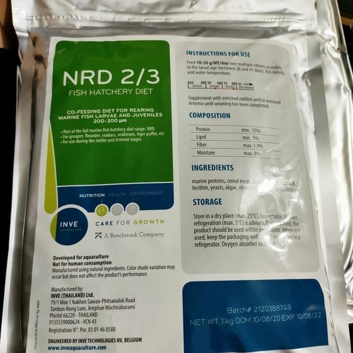 Terlaris Pelet Nrd 200-300 / Nrd 2/3 1Kg Pakan Burayak Ikan Hias By Inve