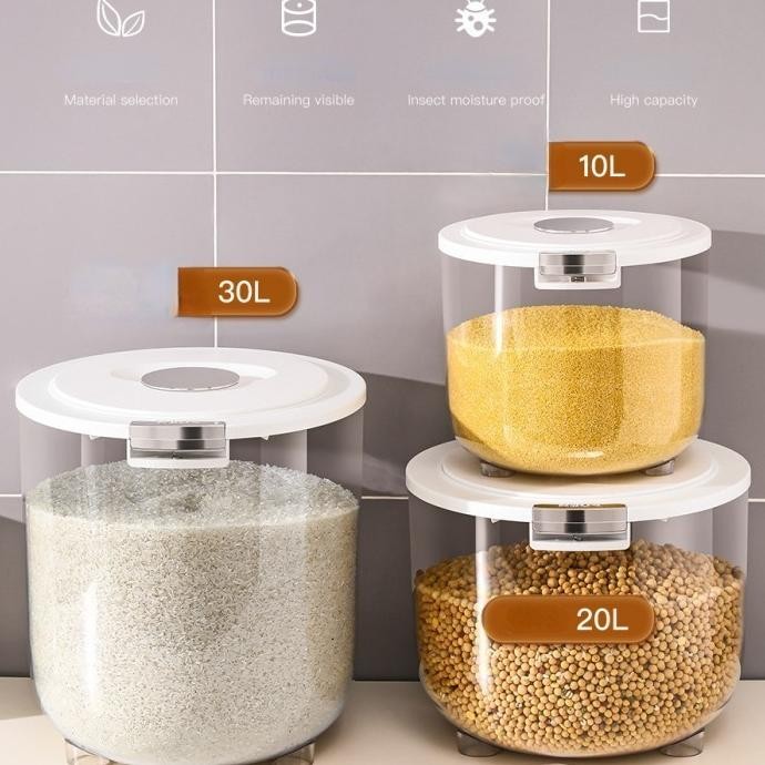

Terlaris 5/10/15Kg Tempat Beras Kotak Penyimpanan Kacang Tepung Makanan Rice Box Storage / Kotak Penyimpanan Beras