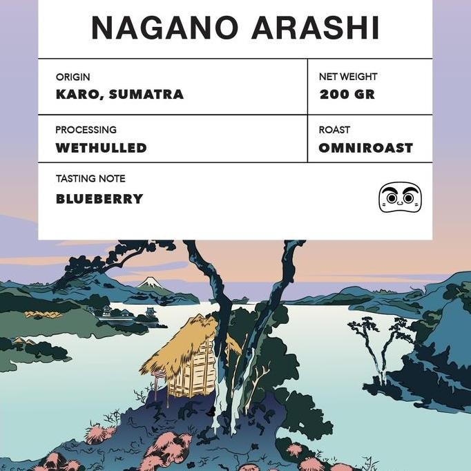 

ready stock Nagano Arashi for Filter or Espresso 200 gr / Biji Kopi Karo Sumatera