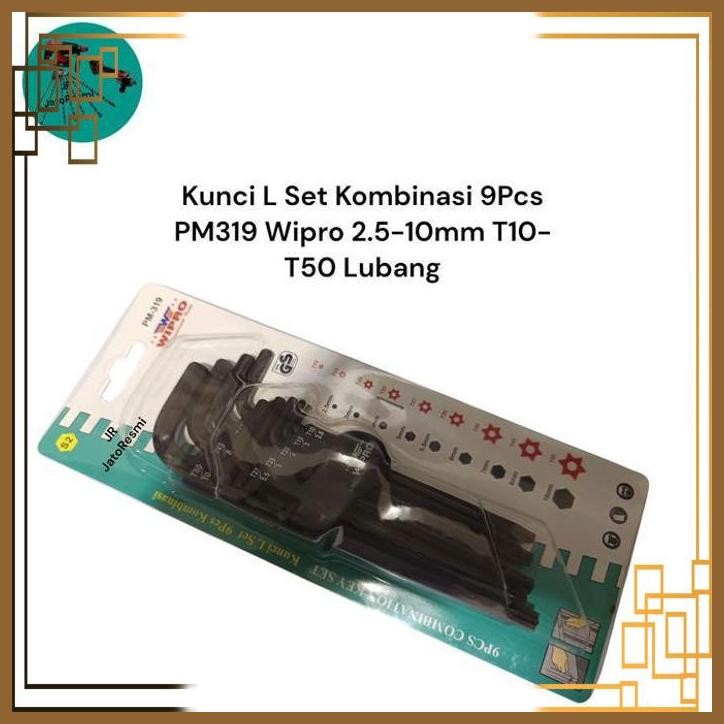 [JTR] KUNCI L SET KOMBINASI 9PCS PM319 WIPRO 2.5-10MM T10-T50 LUBANG KUNCI L HEXAGON KUNCI L BINTANG