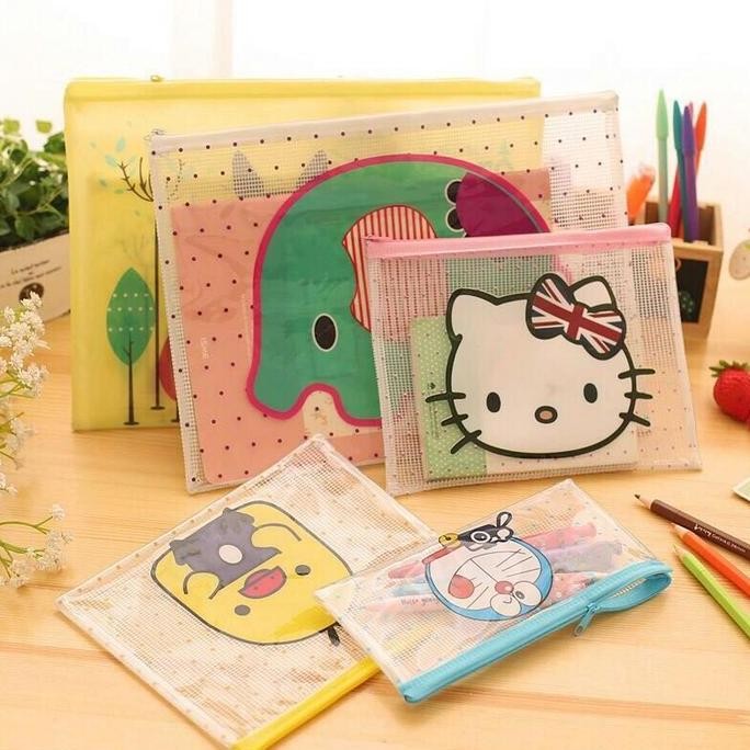 

ASB Tempat Pensil Zipper / Zipper Bag Hello Kitty & Doraemon Large