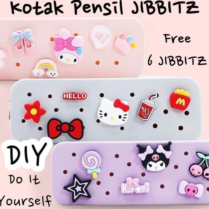 

ASB Tempat Pensil Jibbitz Silikon DIY Karakter Kotak Pensil Alat Tulis DIY Sanrio Kuromi Melody Hello Kitty Cinamorol