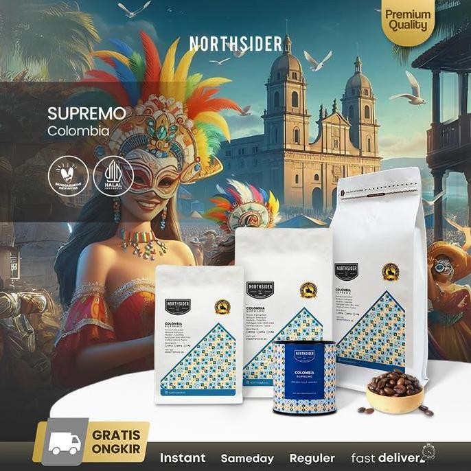 

ready stock Northsider Kopi arabika Colombia Supremo fully-washed coffee
