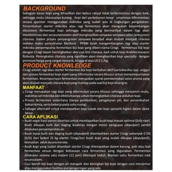 

ready stock CIRAGI Ragi Fermentasi Biji Kopi Robusta Arabica