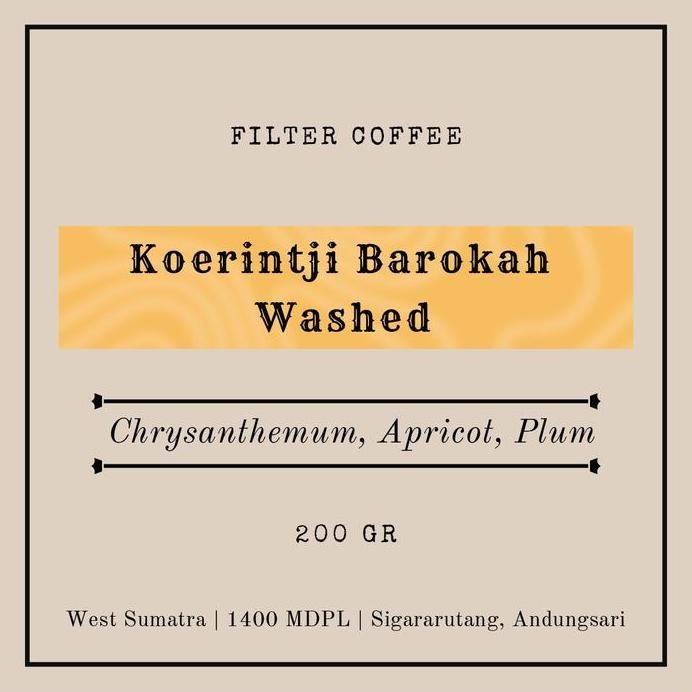 

ready stock Arabika Koerintji Washed 200 gr