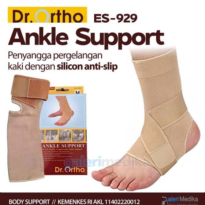 NEW Dr. Ortho ES-929 Elastic Ankle Support dengan silicone / Ankle Support
