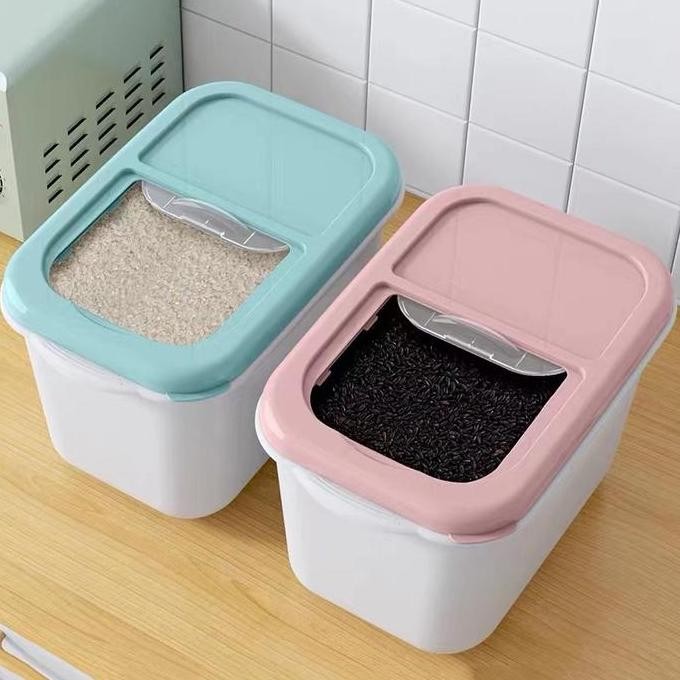 

Terlaris Tempat Beras Kotak Penyimpanan Beras Box Storage Tepung Kotak Beras Ukuran 7,5Kg