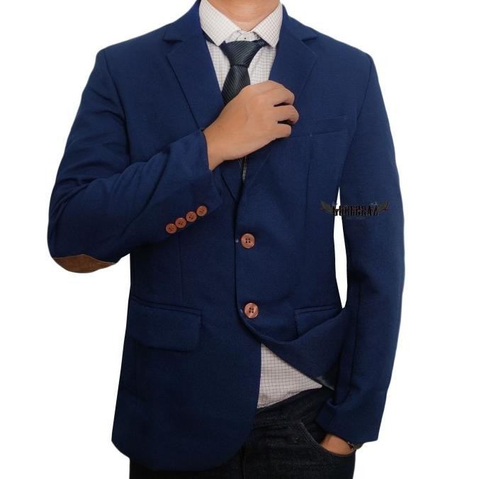 blazer elbow navy dan hitam terbaru murah