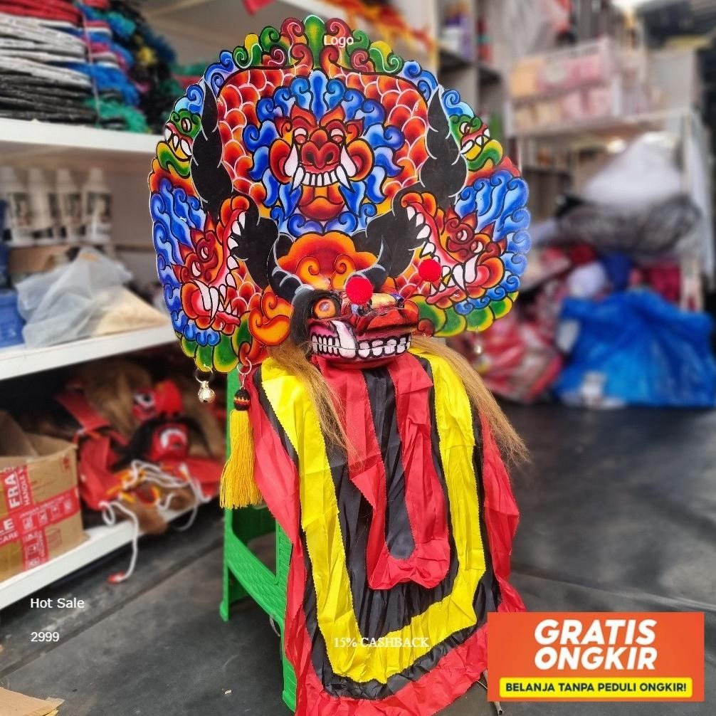 Banyak Diskon  Barongan Caplok Kayu Coret Full Set Lengkap / Barongan Dewasa Jumbo Plipit Romo / Bar