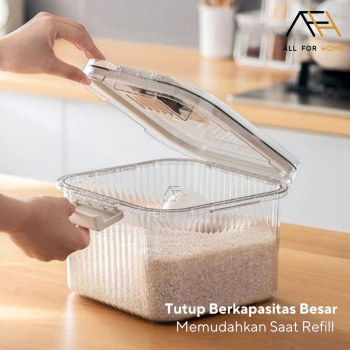 

Terlaris Afh Moko - Kotak Tempat Penyimpanan Beras / Wadah Beras Tepung Transparan Serbaguna Rice Storage Box Kedap Udara