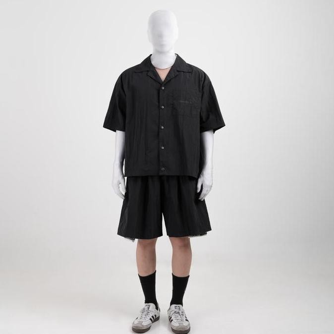 ready stock NOMADSTUDIO Nylon - Black Oversized Nylon Shirt