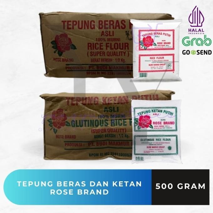 

Terlaris 1 Dus Isi 20 Bungkus Tepung Beras / Ketan Rose Brand 500 Gram
