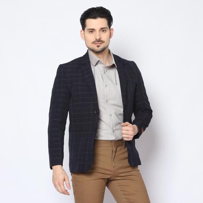 Klayton Wear - Hadrian Blazer Pria Slim Fit Kotak-kotak murah